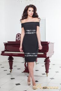 Коктейльное платье 16071 black. Цвет чёрный. Вид 1