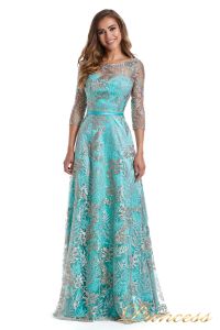 Вечернее платье 216028 light turquoise. Цвет цветочное. Вид 3