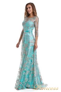 Вечернее платье 216028 light turquoise. Цвет цветочное. Вид 2