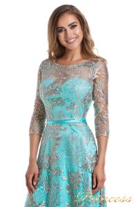 Вечернее платье 216028 light turquoise. Цвет цветочное. Вид 4