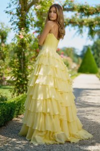 Вечернее платье Американского дизайнера модель 6400-yellow. Цвет желтый. Вид 2