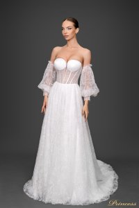 Американское Свадебное платье H-0505. Цвет айвори. Вид 1