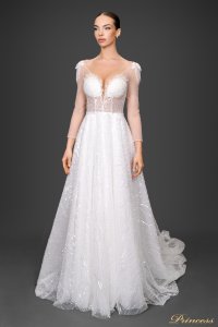 Свадебное платье СН-501. Цвет айвори. Вид 1