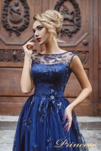 Вечернее платье 8036. Цвет синий. Вид 3