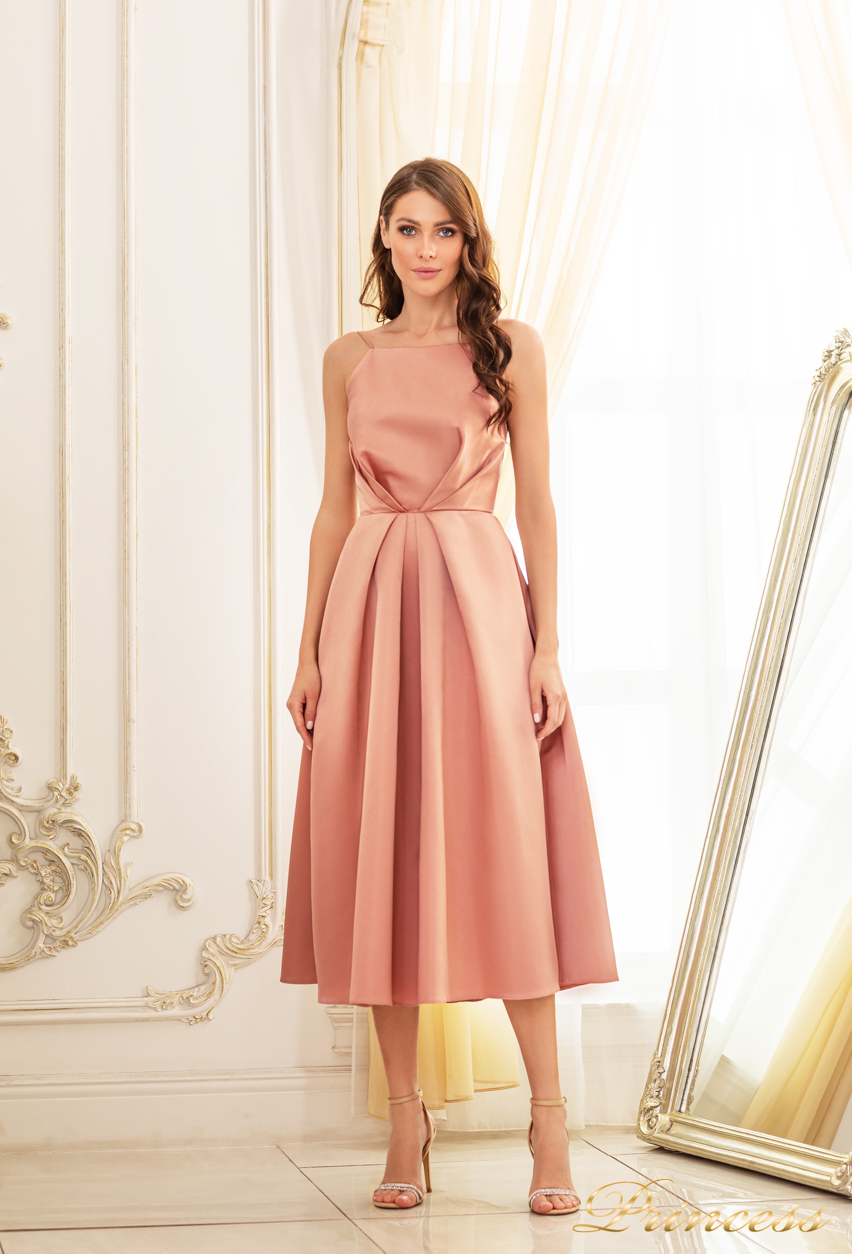 Купить вечернее платье 19048-cappuccino бежевого цвета по цене 24500 руб. в Москве в интернет-магазине Принцесса