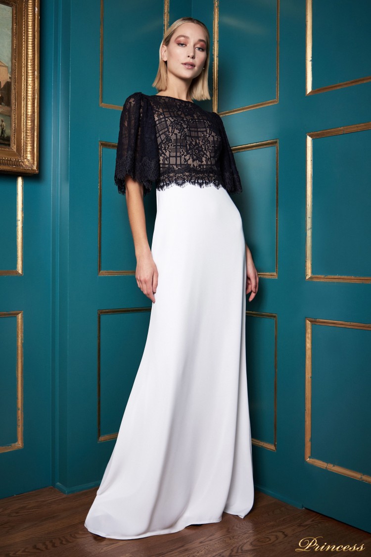 Белые вечерние платья в пол с кружевом купить в Москве – Цена в интернет-магазине PrincessDress