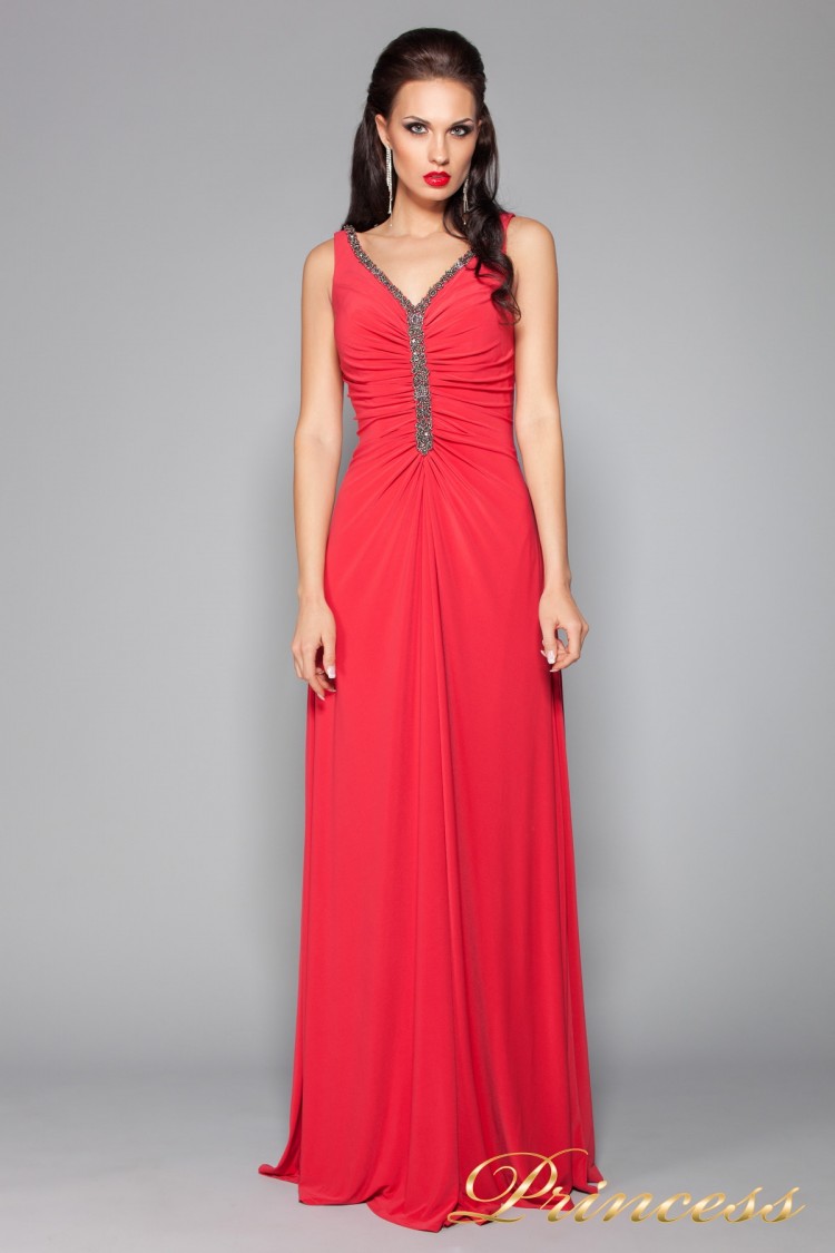 Вечернее платье 10058R красного цвета
