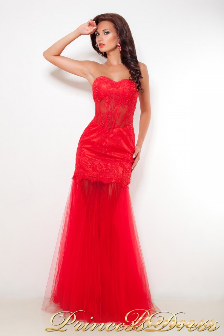 Вечернее платье 1044 красного цвета