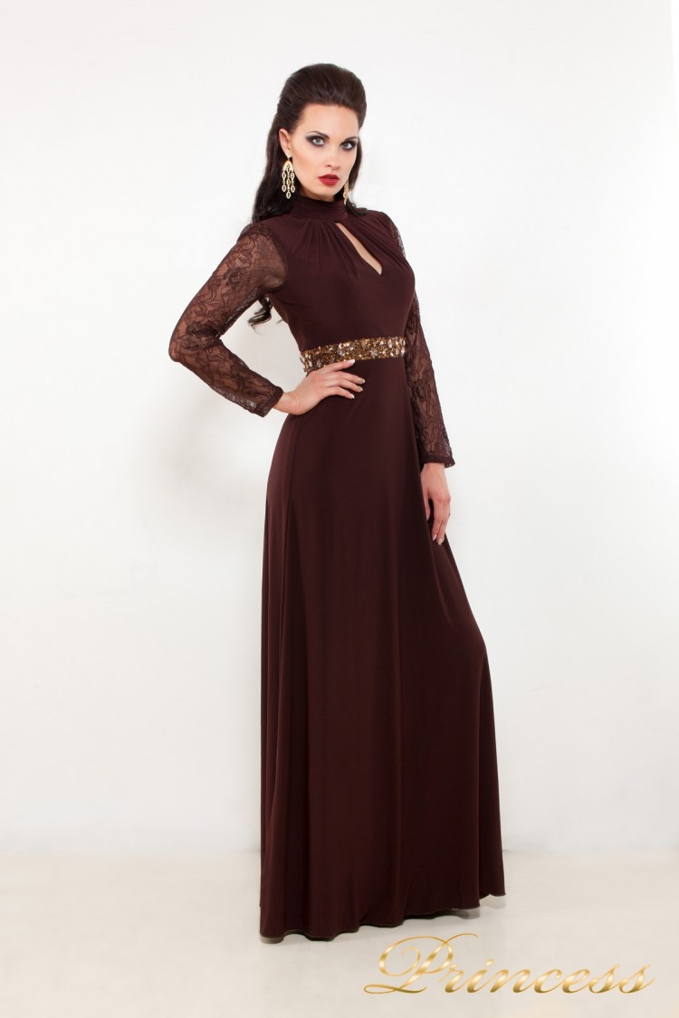 Вечернее платье 110913 коричневого цвета
