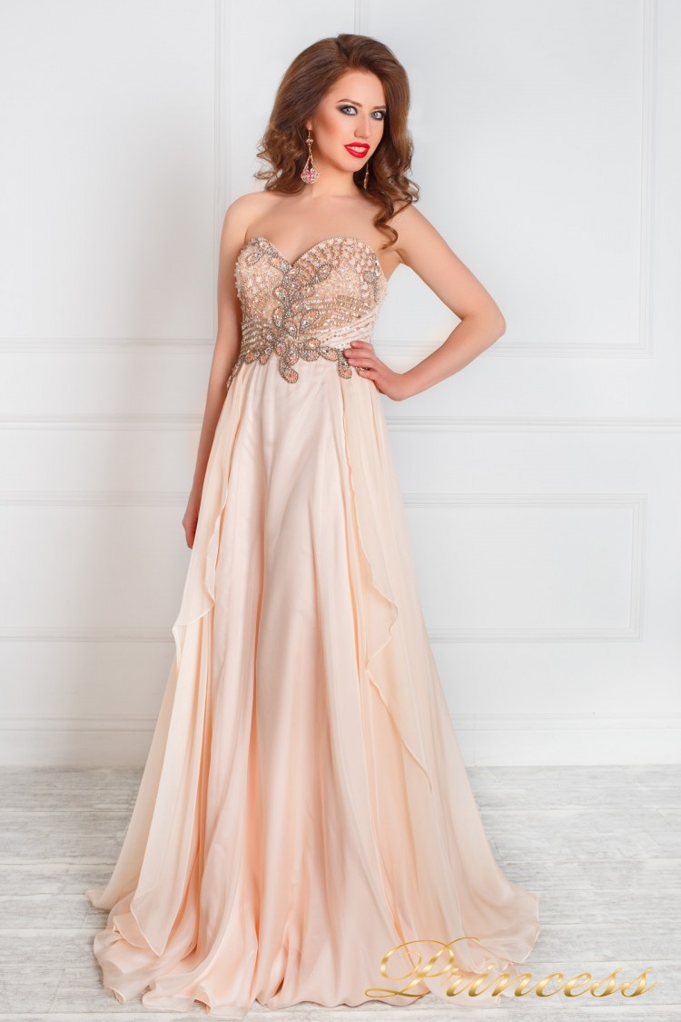 Вечернее платье 12018 розового цвета