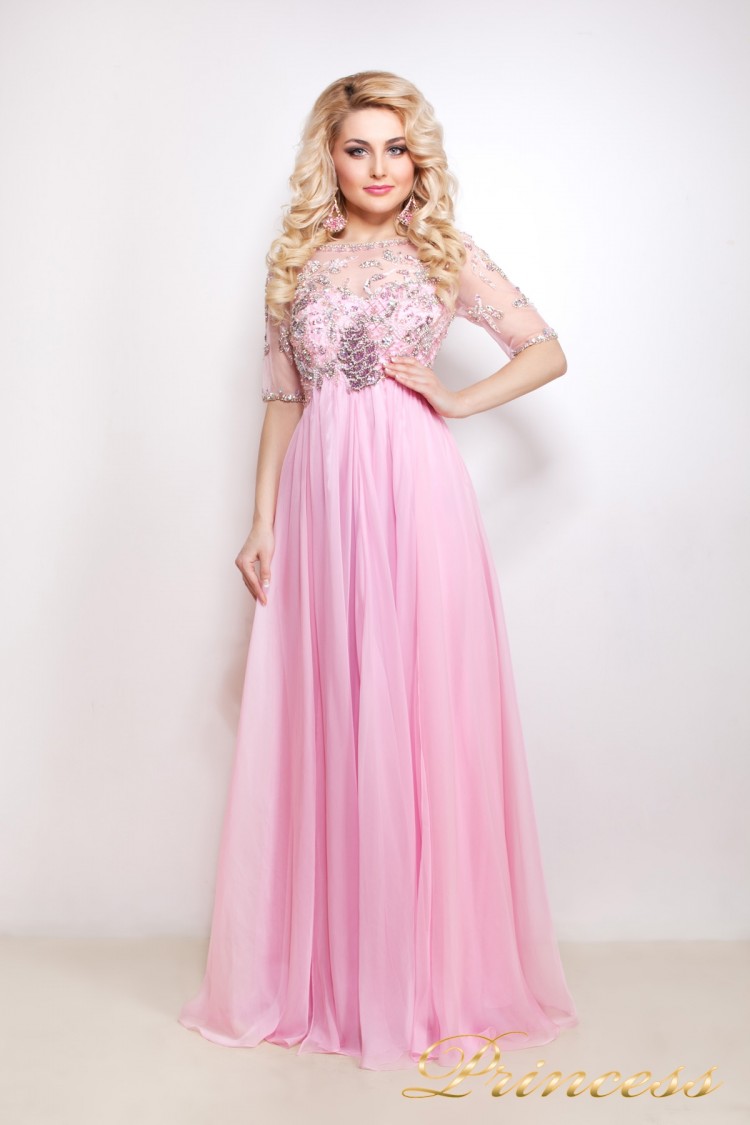 Вечернее платье 12009 розового цвета