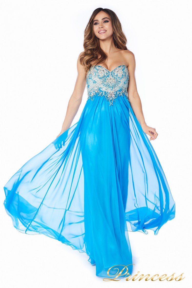 Вечернее платье 12015B голубого цвета