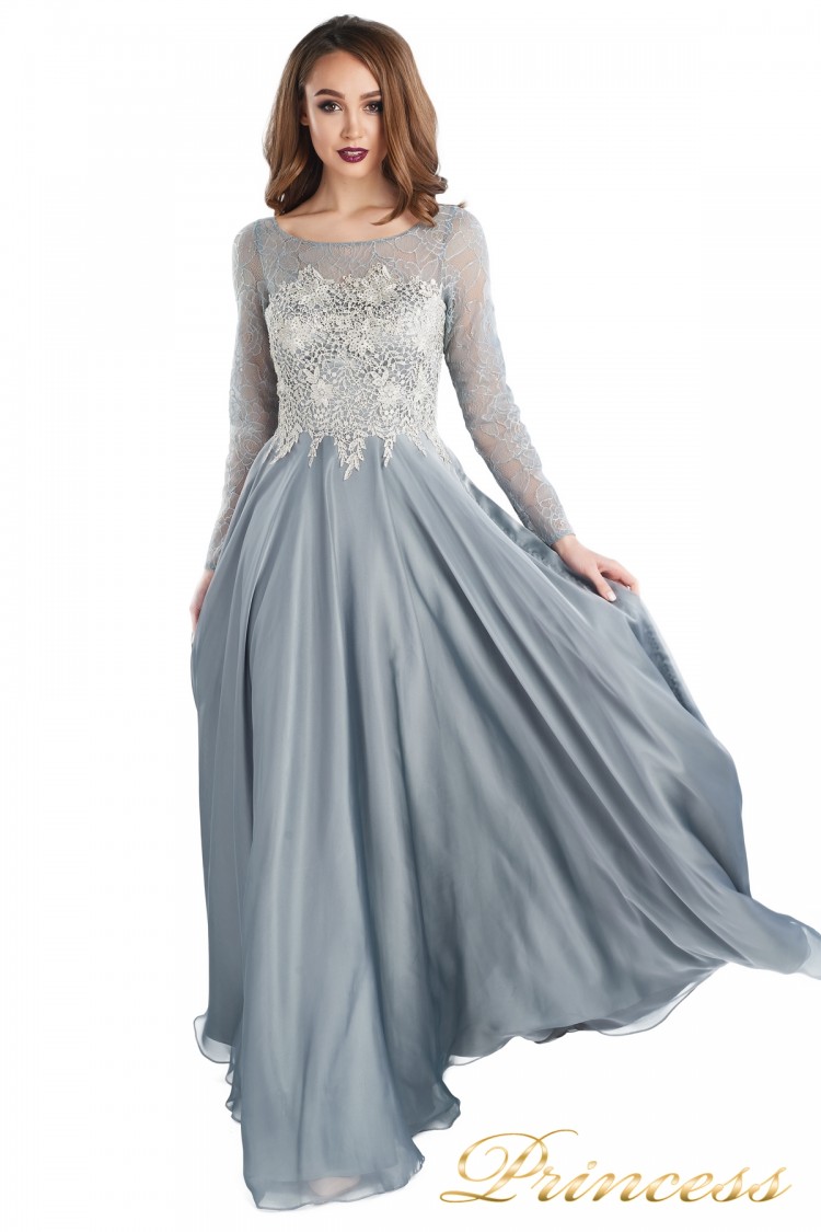 Вечернее платье 20245-171 gray стального цвета
