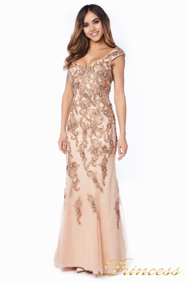 Вечернее платье 12036 розового цвета