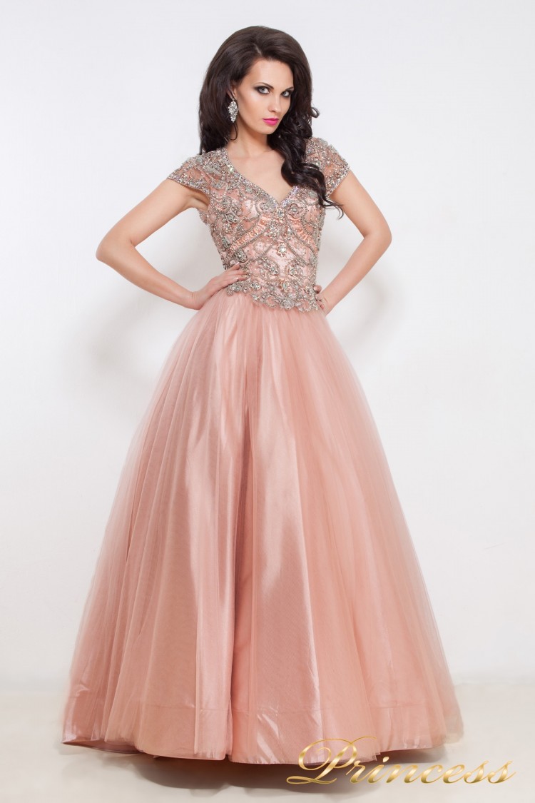 Вечернее платье 12040 розового цвета