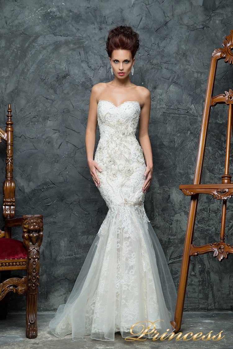 Свадебное платье 12043 белого цвета