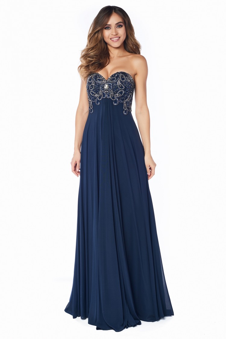 Вечернее платье 12056N синего цвета
