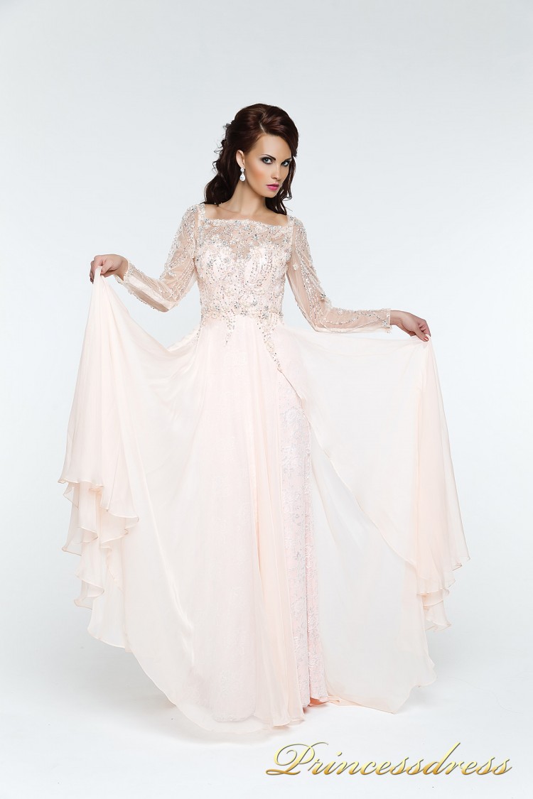 Вечернее платья 12064 розового цвета