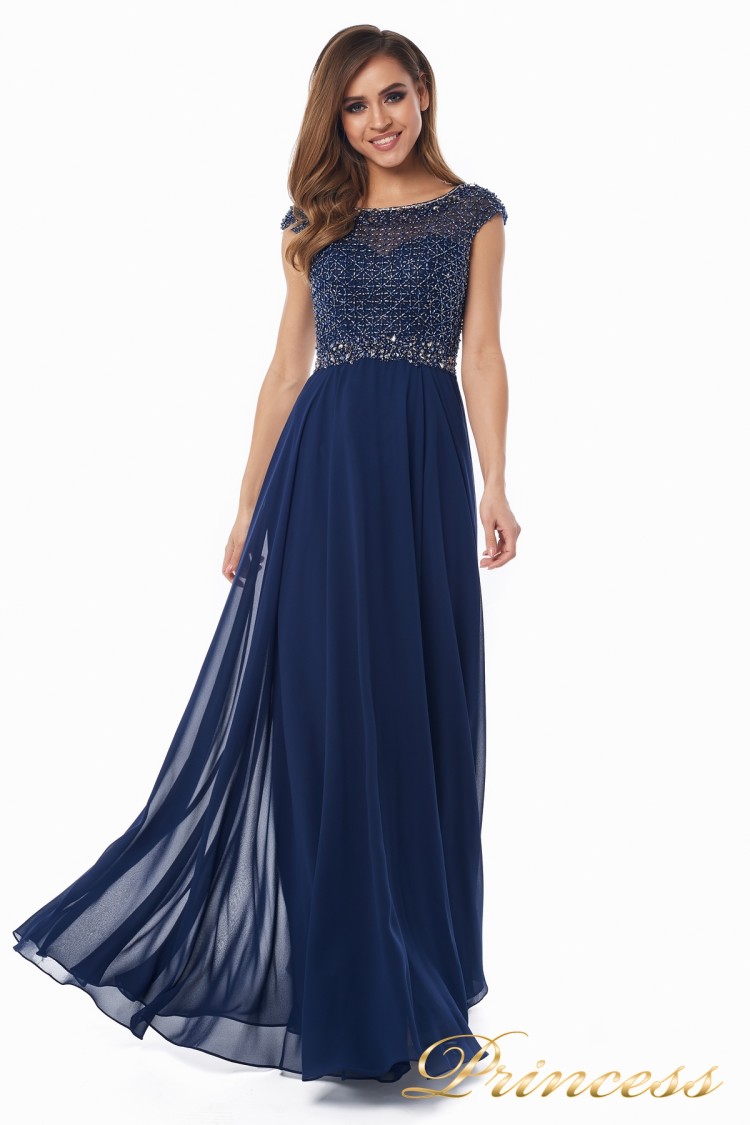 Вечернее платье 12083-1 navy синего цвета