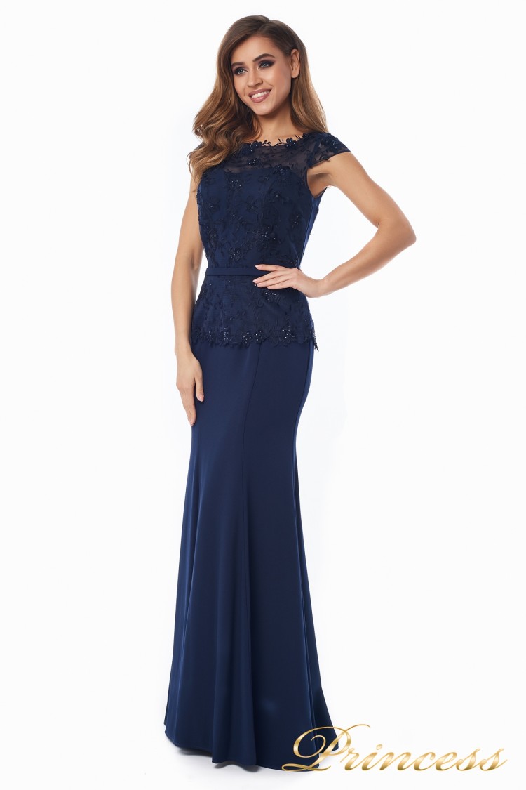 Вечернее платье 12084-1 navy синего цвета