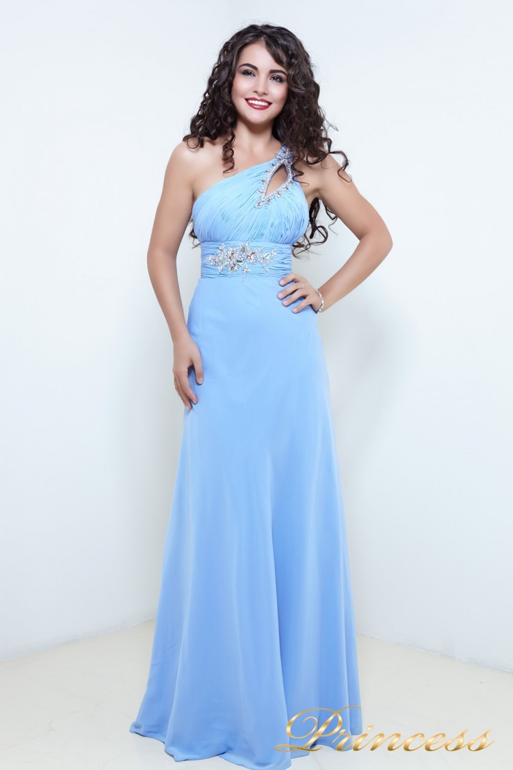 Вечернее платье 12541 голубого цвета