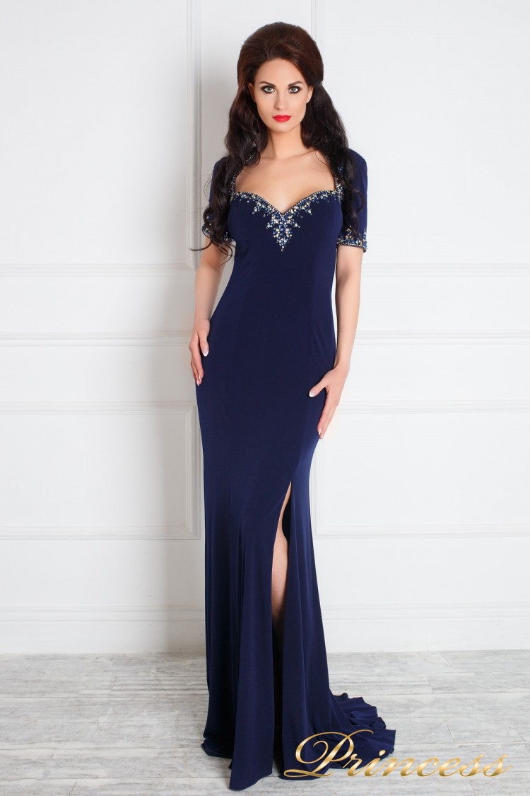 Вечернее платье 130610 синего цвета