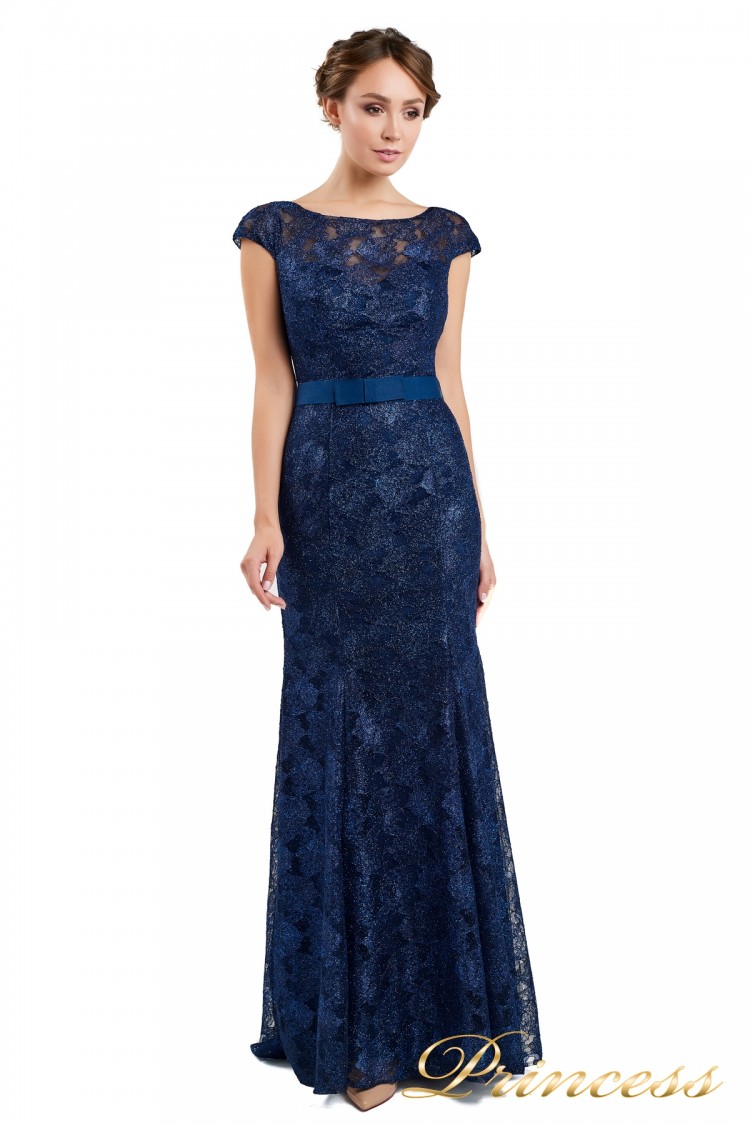Вечернее платье 13710 blue синего цвета