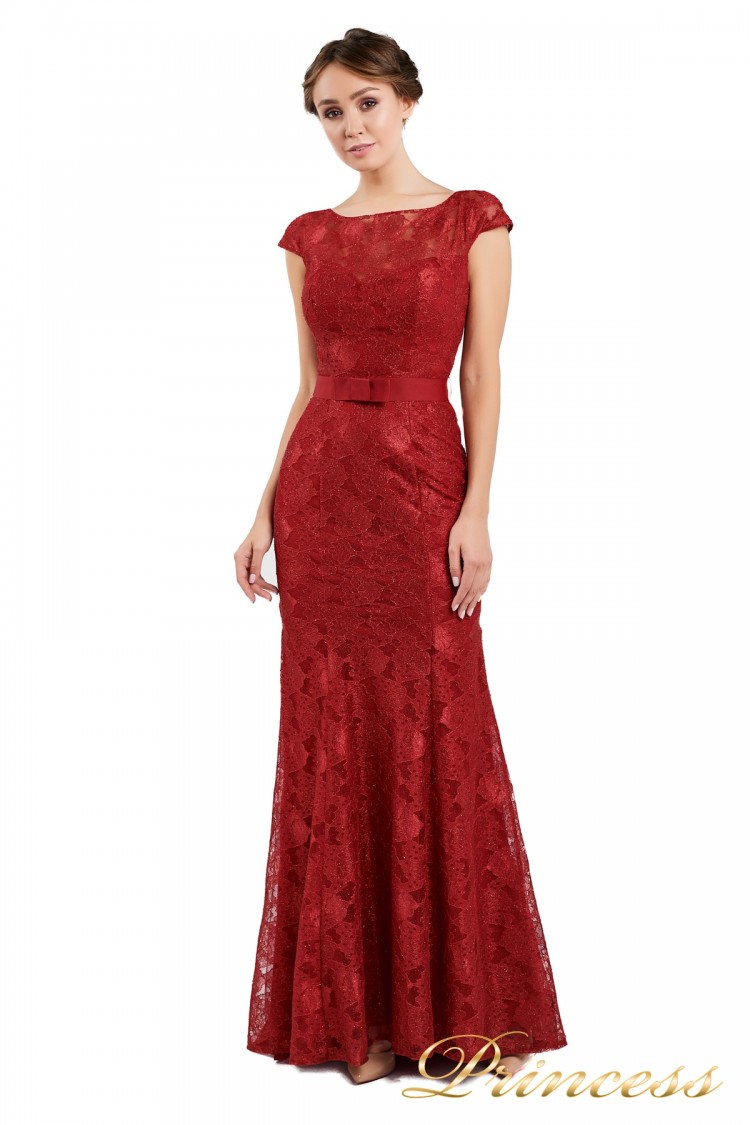Вечернее платье 13710 wine красного цвета