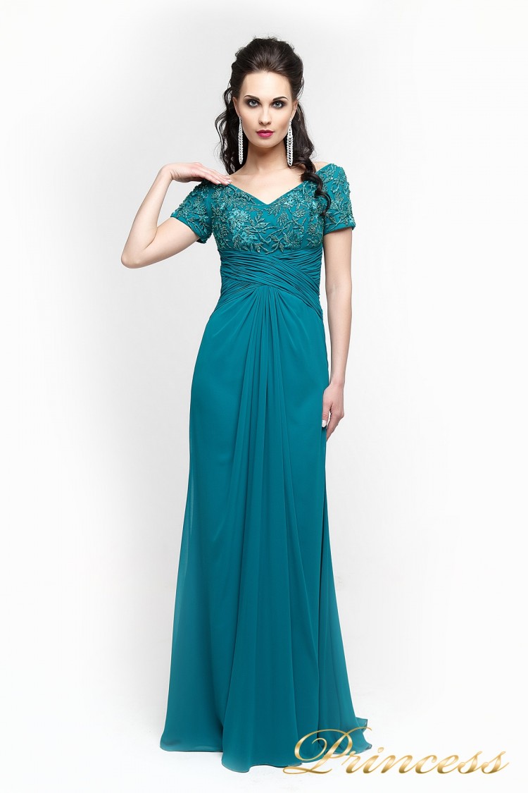 Вечернее платье 140951 зеленого цвета
