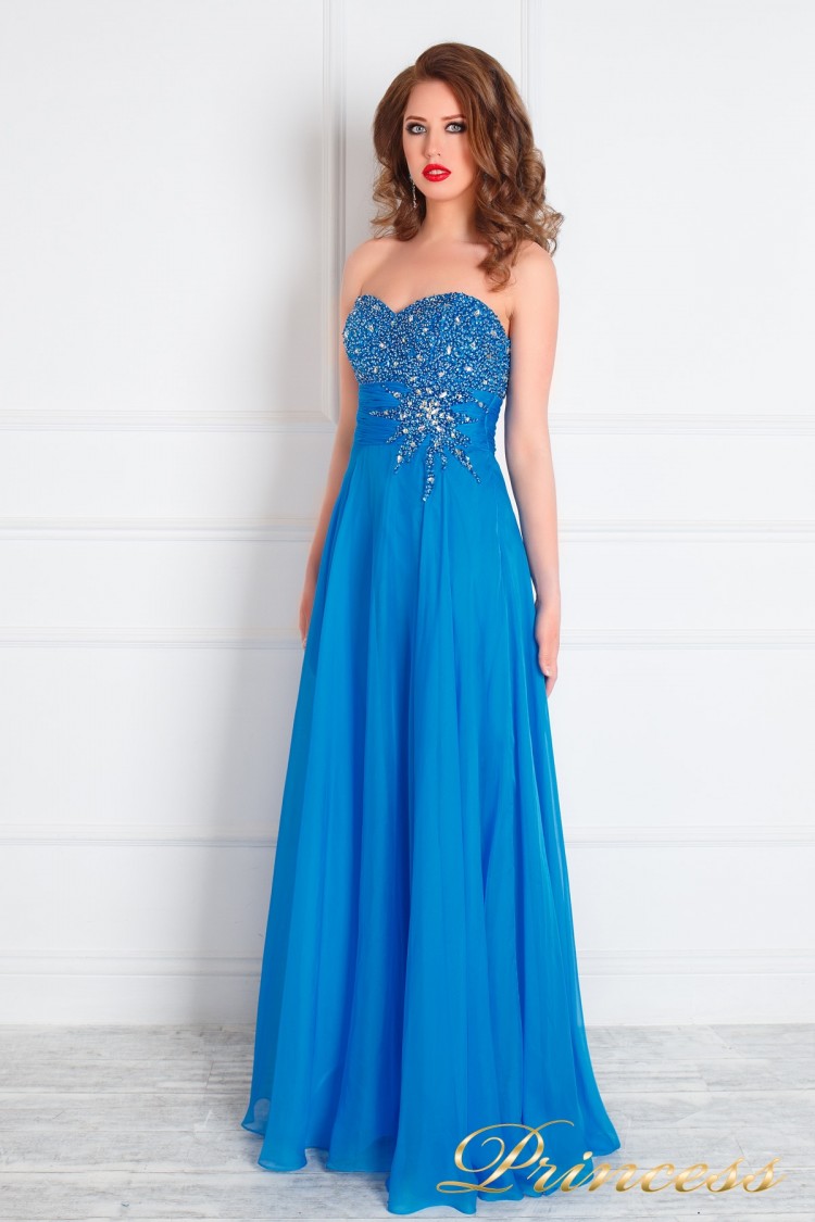 Вечернее платье 143 голубого цвета