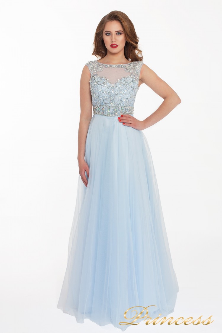 Вечернее платье 150190 blue голубого цвета