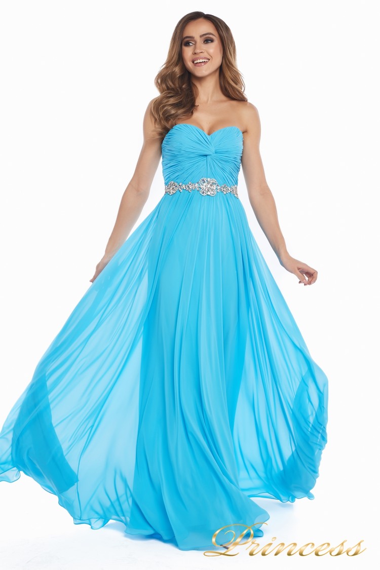 Вечернее платье 159764 agua blue голубого цвета