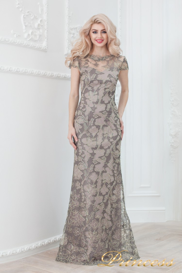 Вечернее платье 1628 grey цветного цвета
