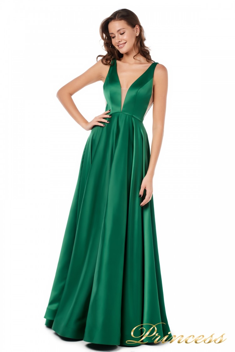 Вечернее платье 18074 green зеленого цвета