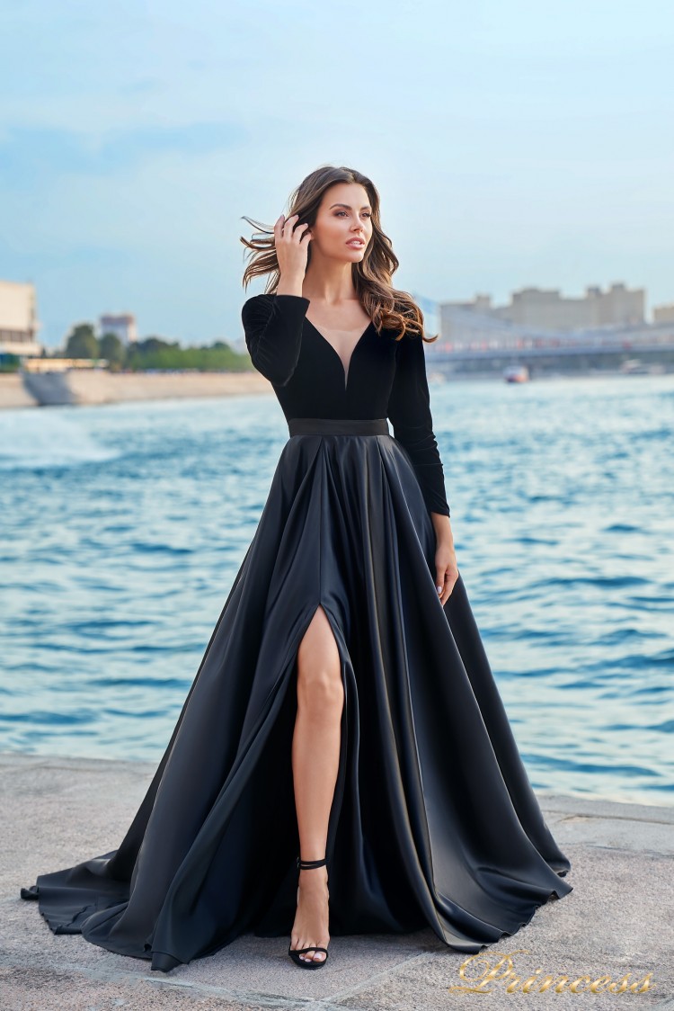 Вечернее платье NF-19058-black чёрного цвета
