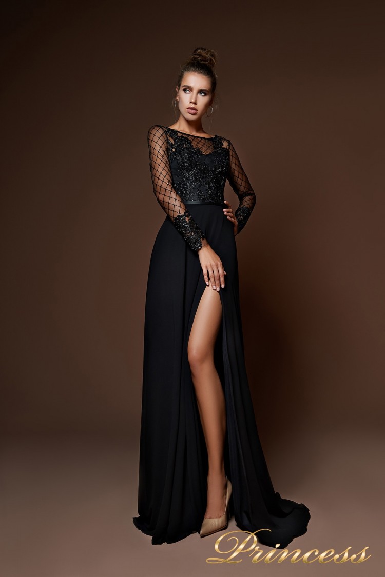 Вечернее платье 9059 чёрного цвета