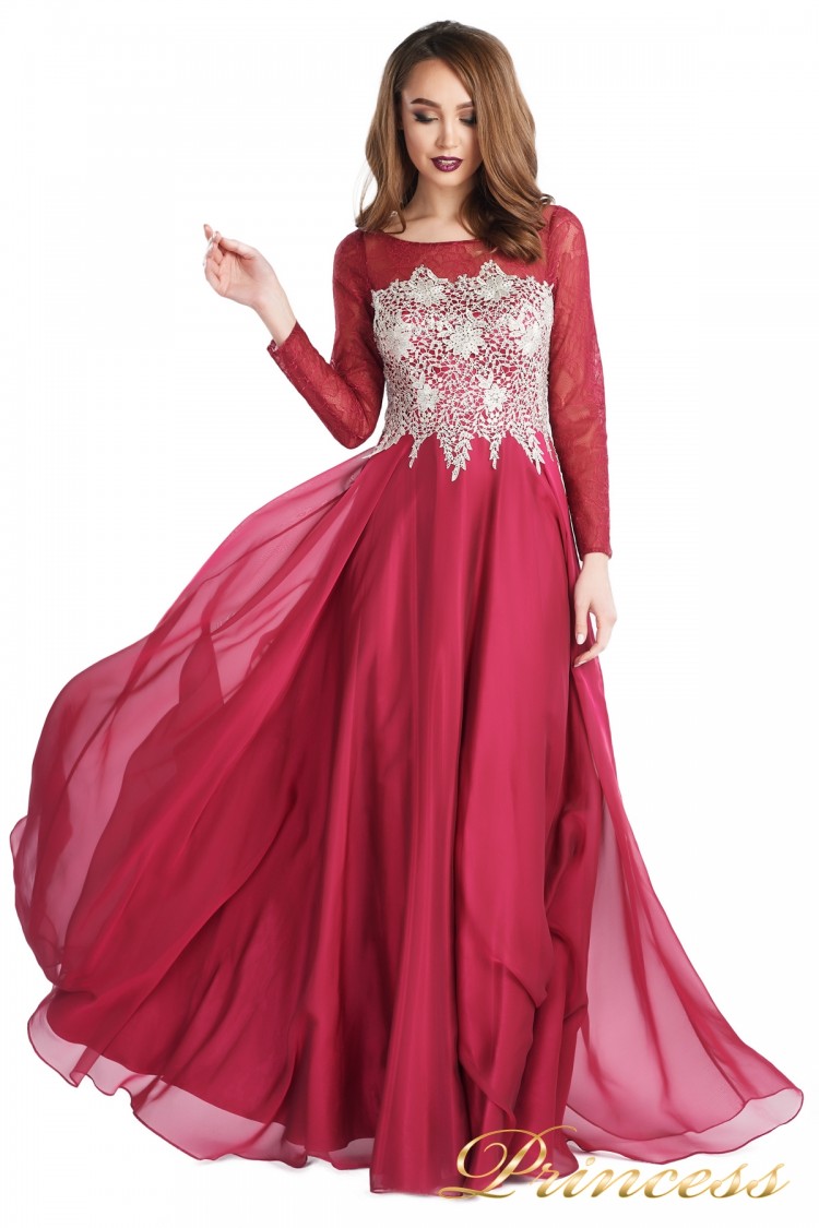 Вечернее платье 20245-052 marsala красного цвета