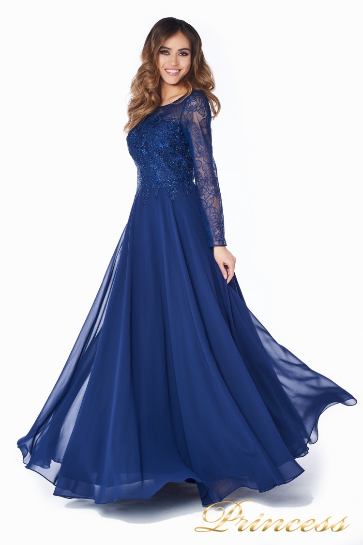 Вечернее платье 20245 синего цвета