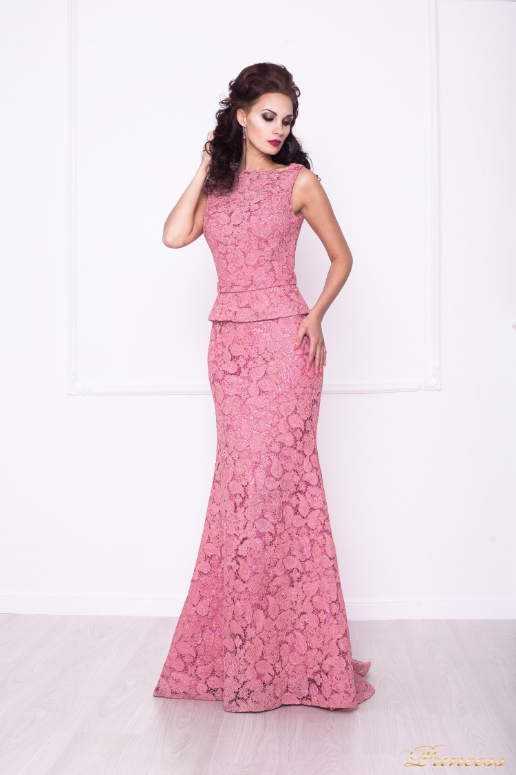 Вечернее платье 216015 розового цвета