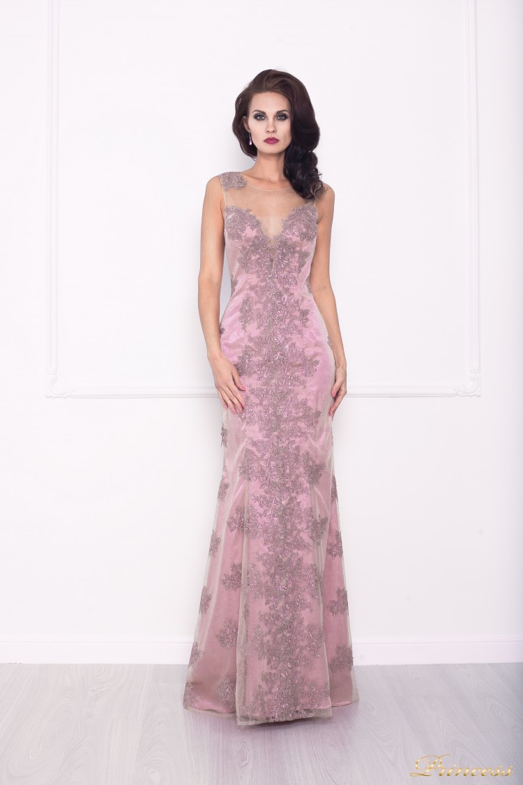 Вечернее платье 216021 розового цвета