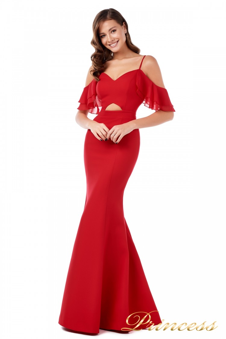 Вечернее платье 227586 красного цвета