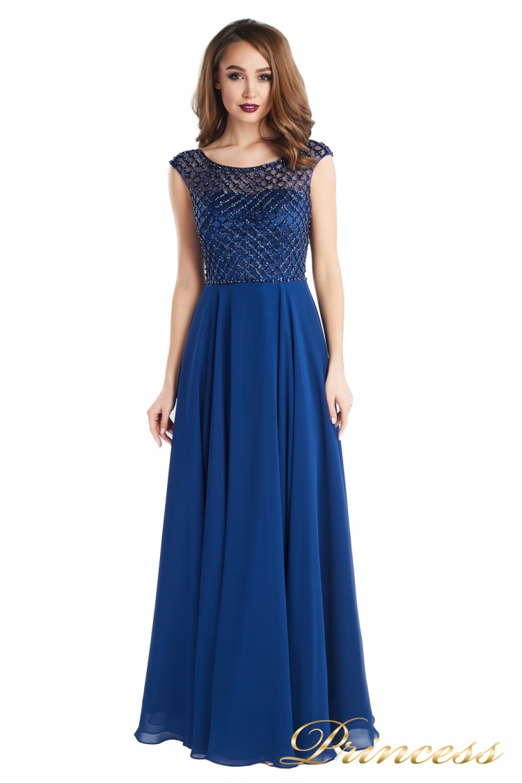 Вечернее платье 24166-240B navy синего цвета