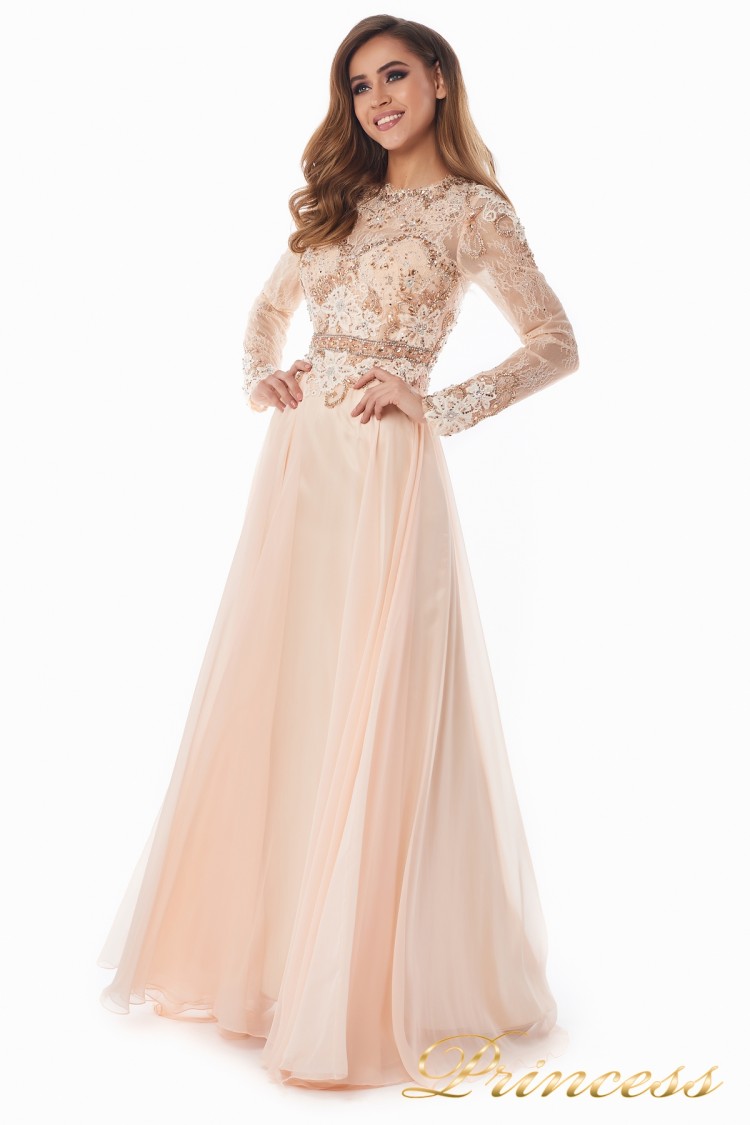 Вечернее платье 2853 персикового цвета