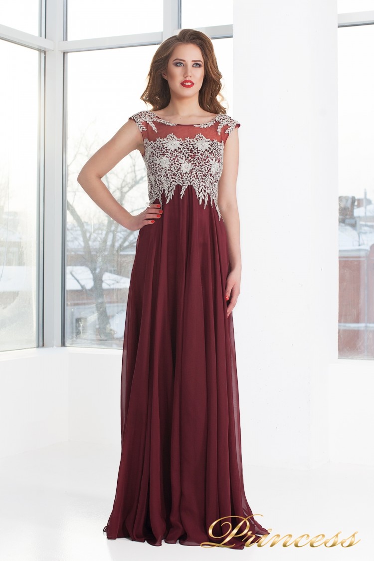 Вечернее платье 4675 - Marsala красного цвета