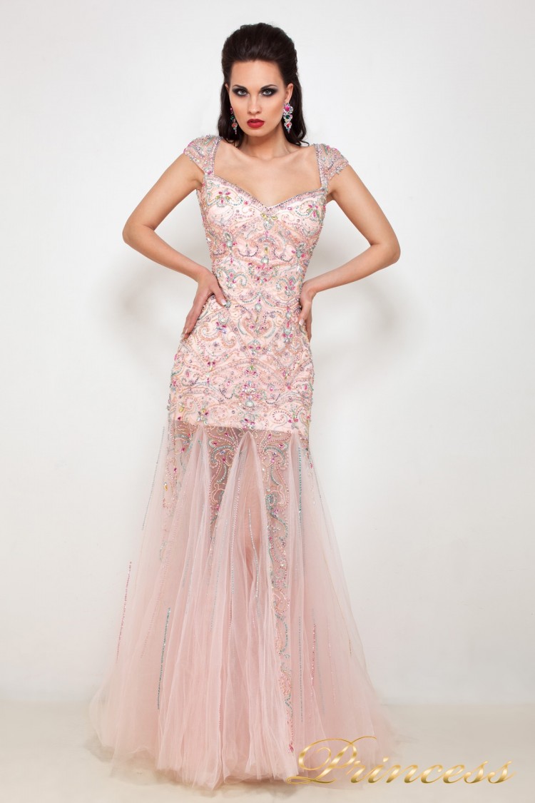 Вечернее платье 614047 розового цвета