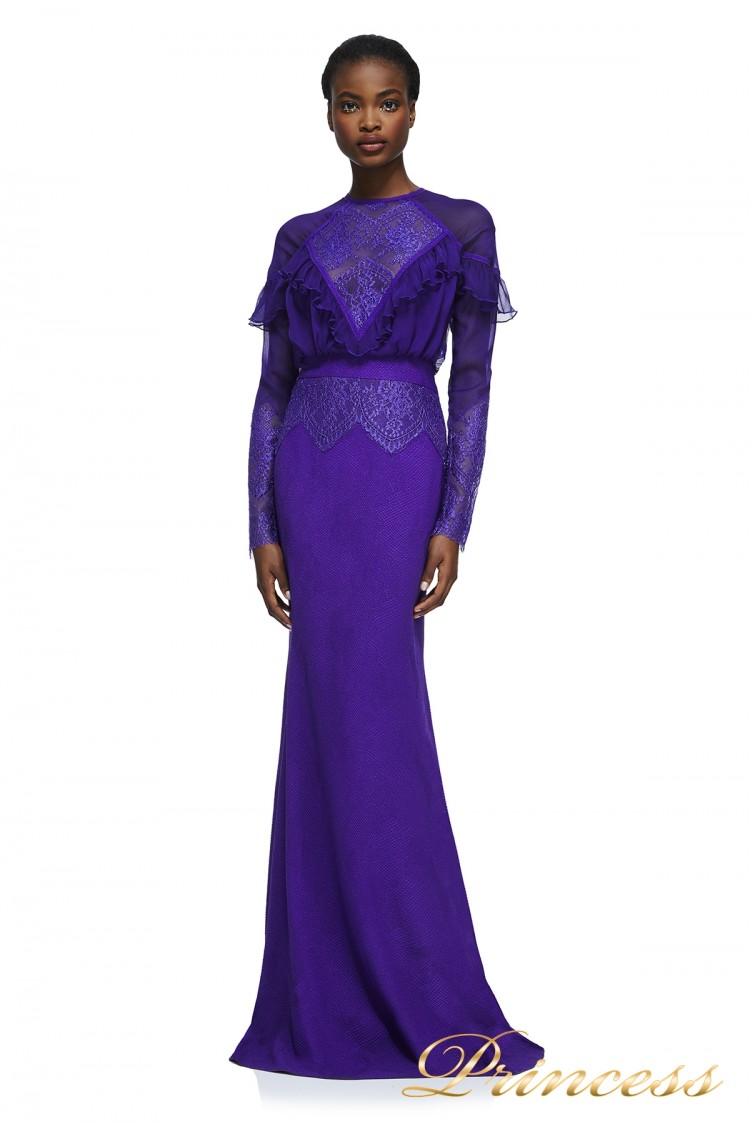 Вечернее платье AZU17687L VIOLET NUDE фиолетового цвета