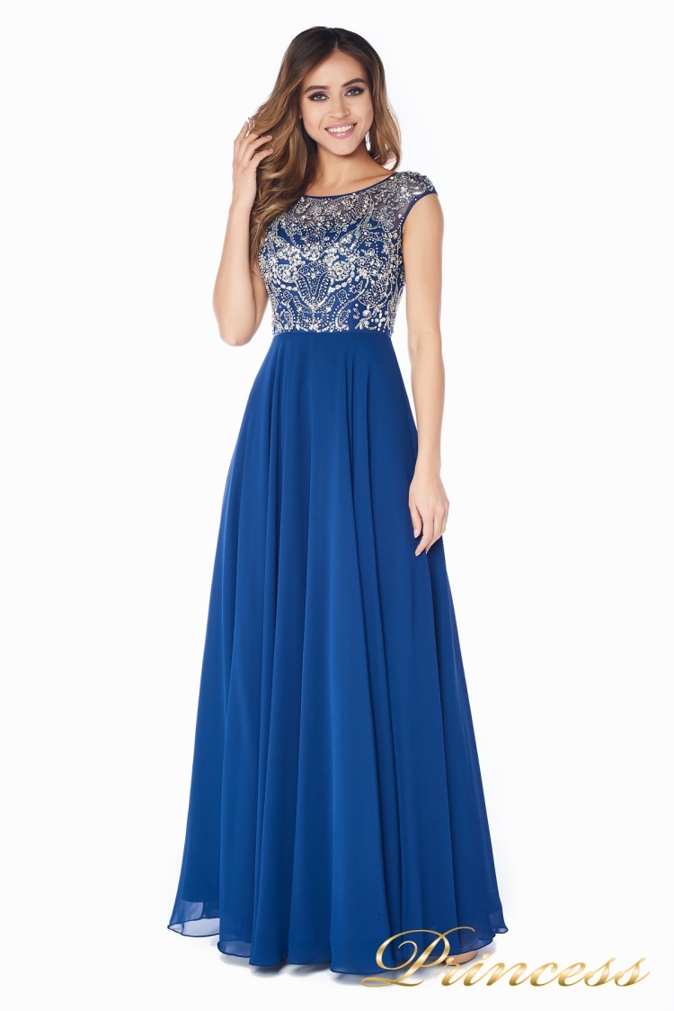 Вечернее платье  80824AN синего цвета