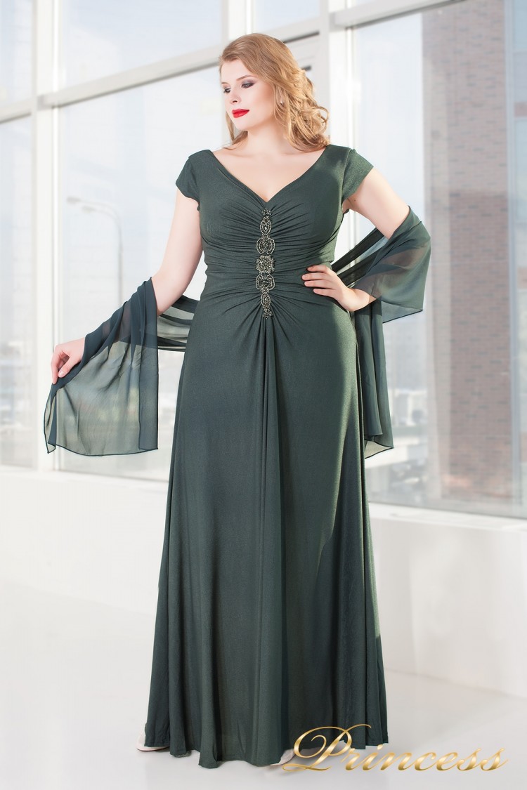 Вечернее платье 826 dark-green серого цвета