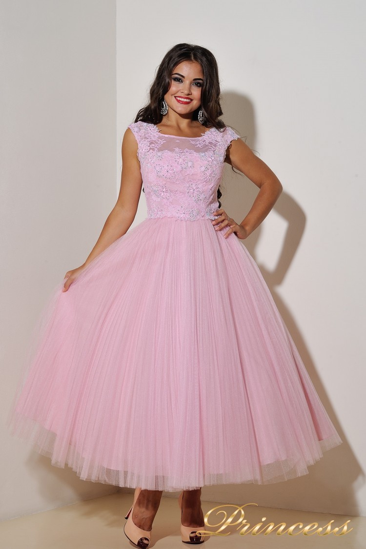 Вечернее платье 90043 розового цвета