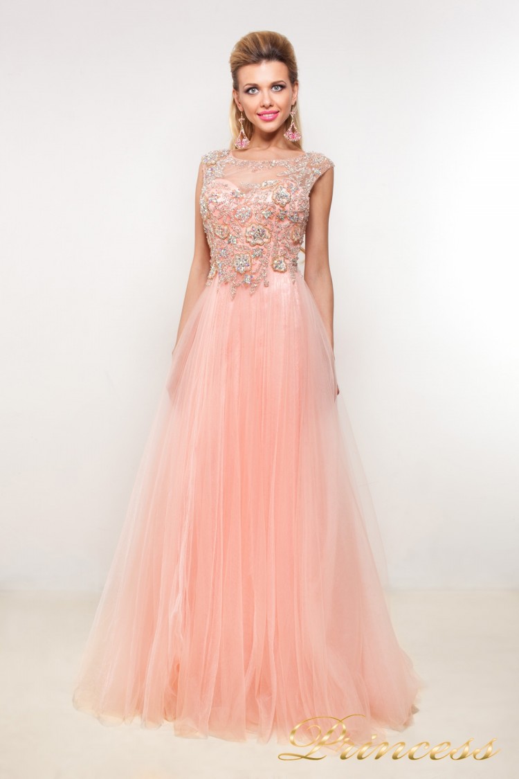 Вечернее платье 9063 розового цвета